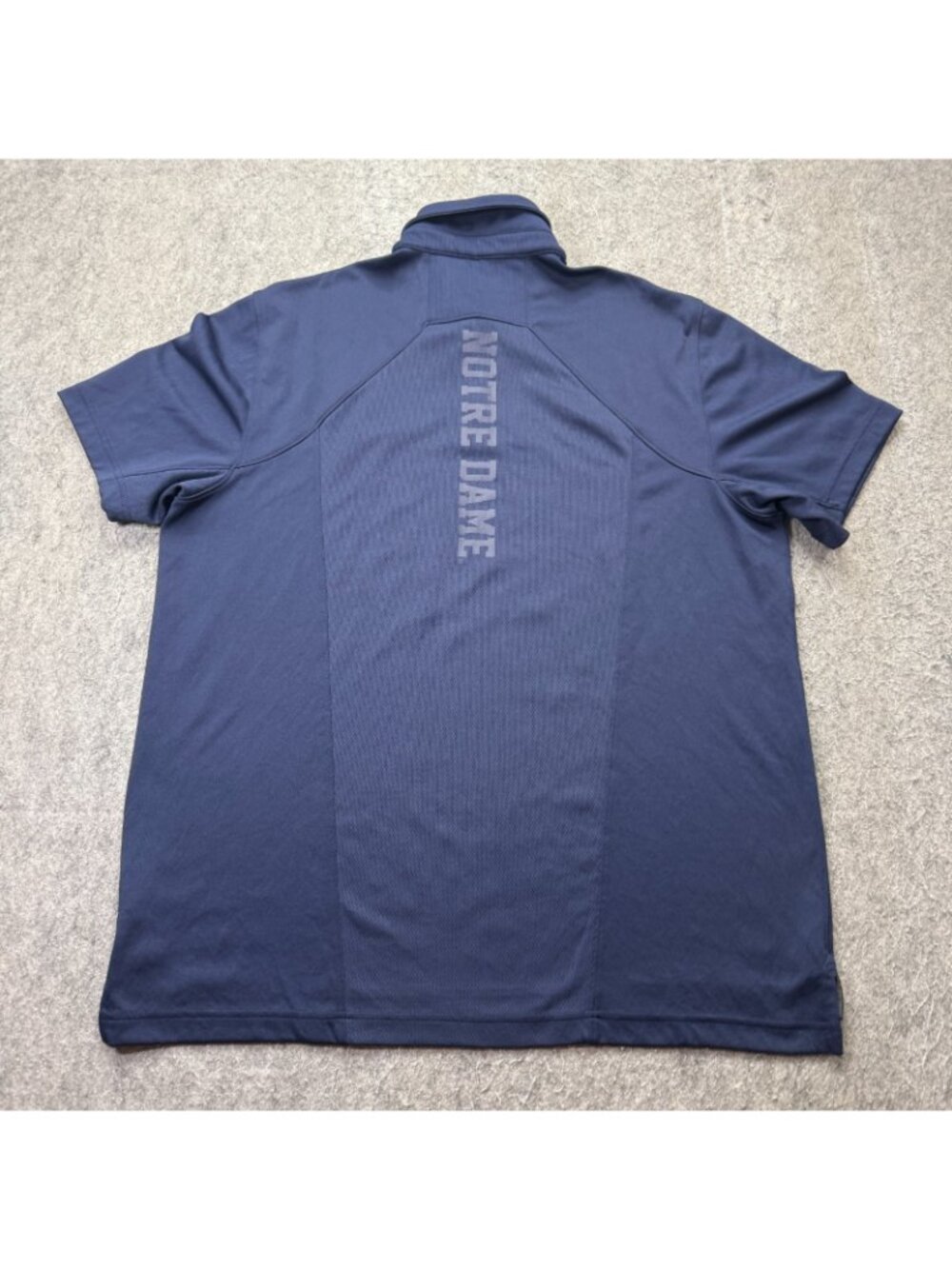Notre Dame Fighting Under Armour Polo Shirt Men XL Blue Striped Performance - Picture 8 of 14